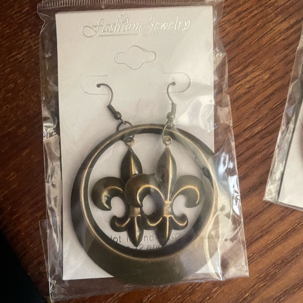 Bronze saint earrings